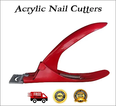 3 Way RED Cutter Fake Nails Tips UV Acrylic Gel Manicure Glue Gift Her • £3.95
