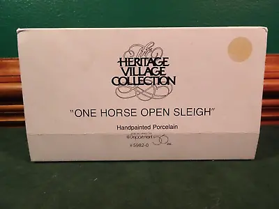 Dept 56 Heritage Village Collection One Horse Open Sleigh 6.25  Long 35982-0 • $9.95