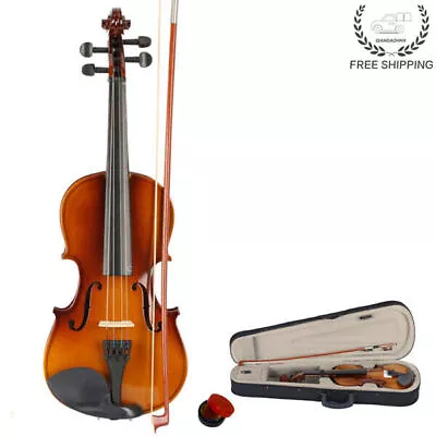 3/4 Acoustic Violin Case Rosin For 9-11 Years Old Age Natural ColorUS Stock • $60.21