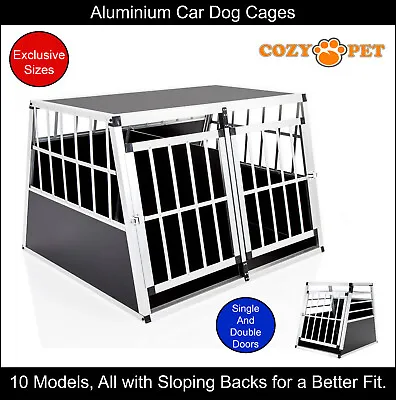 Car Dog Cage Aluminium Cozy Pet Travel Crate Puppy Pet Carrier Transport ACDC • £68.99