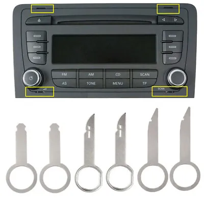 6X Car Radio Removal Key Pin Tool Stereo Head Unit Repair Disassembly Tools Kit • $6.69