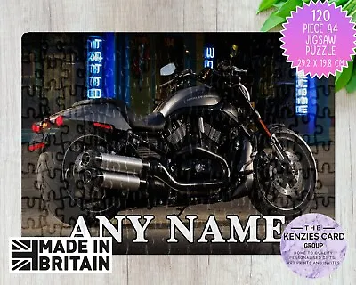 Personalised Harley Davidson 120 Pcs Jigsaw Puzzle Jigsaw A4 Size - Add Name V2 • £6.75