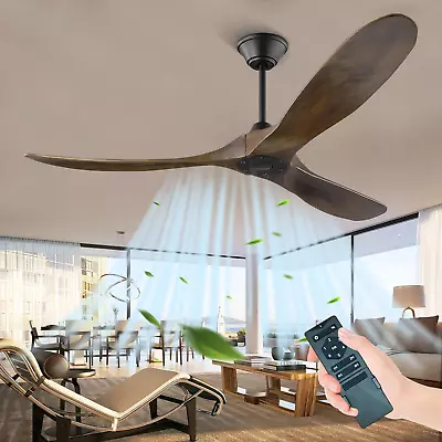 70  Outdoor Ceiling Fans No Light With Remote 3 Blade Moisture-Proof Wood Ceili • $367.99