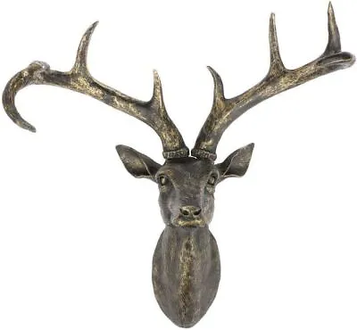  Deer Head Wall Mounted Reindeer Deer Antlers Large Sculpture Christmas Decor  • £20.99