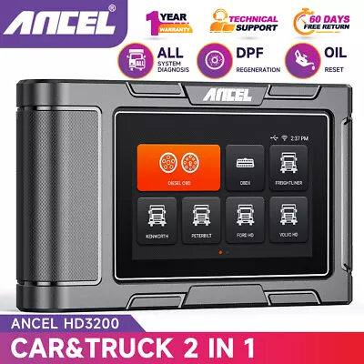 ANCEL HD3200 Heavy Duty Truck Code Reader DPF Regen Oil Reset Tool Fit For Volvo • $299