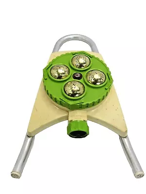 Melnor Turret Sprinkler Adjustable Spray  4 Zone Green Aluminum / Plastic # H2 • $16.50