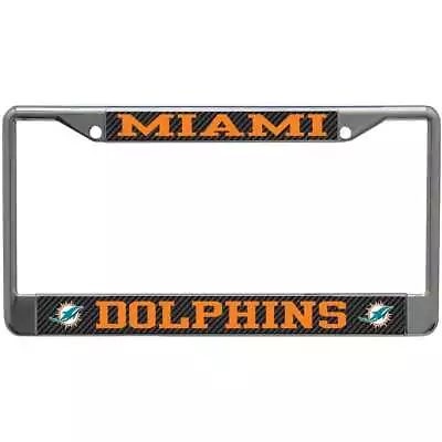 Miami Dolphins Metal License Plate Frame - Carbon Fiber • $19.95