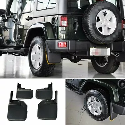 Fit Jeep Wrangler JK 2007 2008-2017 ABS Black Front+Rear Splash Guard Mud Flaps • $145.39