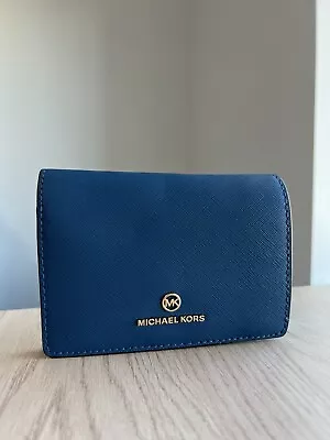 Michael Kors Blue Wallet - Snap Wallet- A Little Over 5” Wide • $59.90