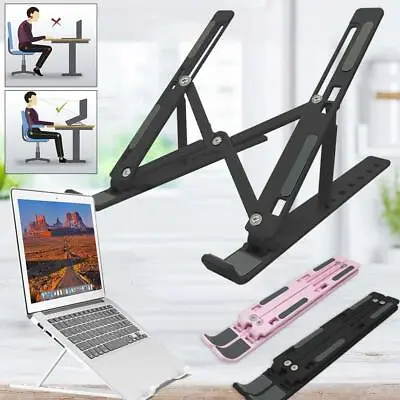 New Adjustable Laptop Stand Tablet Holder Desk Riser Macbook Notebook Support UK • £3.59