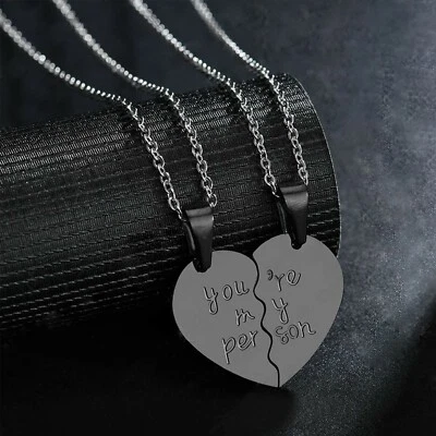 £14.99 • Buy You're My Person 2 Half Heart Pendant Couples Necklace For Wedding, Anniversary