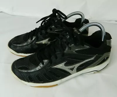 Womens Mizuno Wave Rally 4 Volleyball Sports Shoes - US W8 Black Silver Gray • $19.99