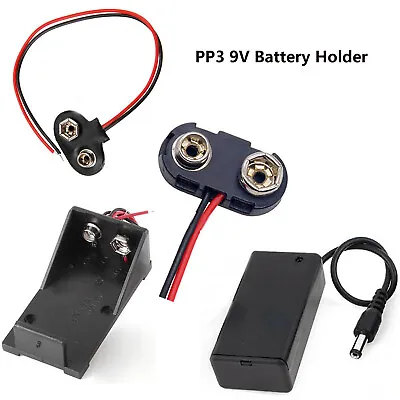 9V Battery Holder With Wire Box/Battery Snap Connector Clip Multi Types • £1.98