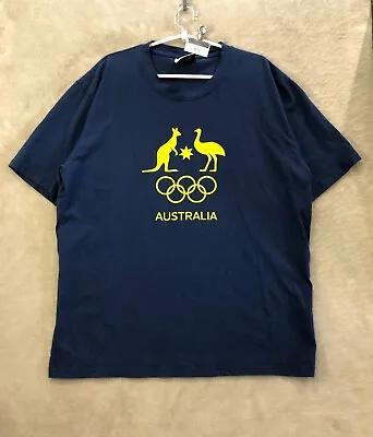 Australian Olympic Team Jersey T-shirt Size 2XL Mens Blue Official Product Tee • £17.95