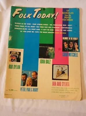 FOLK TODAY Songbook Sheet Music Vintage 1960's Songs Guitar  • $14