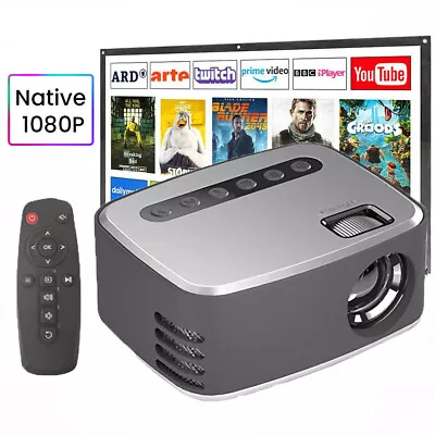 Ultra HD LED 8K Decoding Projection 1080p Android Movie Projector Home • $49.89