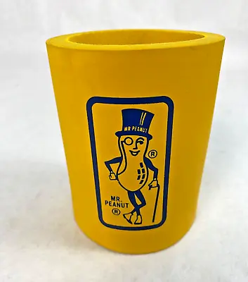Vintage Beer Koozie Mr Peanut Planters Yellow Stubby Holder Insulated Can Cooler • $18.88