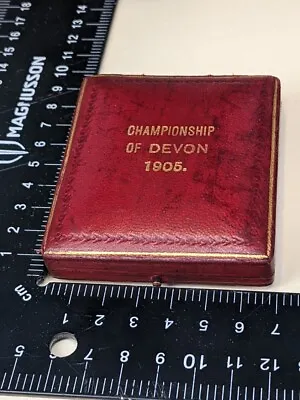 £20 • Buy ANTIQUE VINTAGE BOX1905 Devon Champions Medal BOX JEWELLERY PRESENTATION CASE.