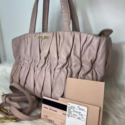 Miu Miu Handbag Shoulder Bag 2way Matelasse Pink With Guarantee CardStrap M • $335