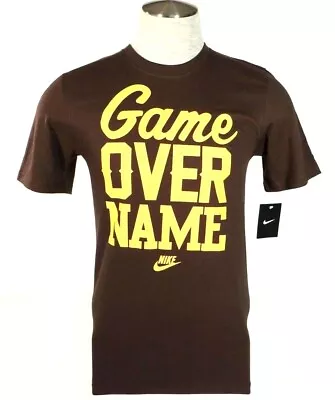 Nike Game Over Name Brown Regular Fit Short Sleeve Tee T Shirt Men's NWT • $39.99