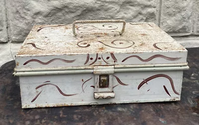 Antique Vintage Kreamer Metal Spice Lock Box Hand Painted As Is 10x7x3.5” • $22.50