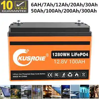 24V 100AH LiFePO4 Deep Cycle Lithium Iron Phosphate Battery 2560W For Solar Lot • $22.98