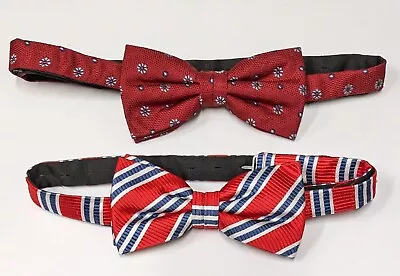 NOTCH Red White Blue Silk Bow Ties Lot Of 2 • $9.99