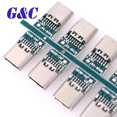 10Pcs USB 3.1 Type-C Female Male Solder Cable Plug Connector PCB Board • $2.84