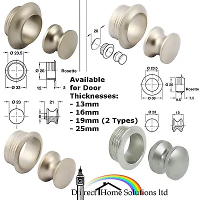 Hafele Mini Push Lock Rosette & Knob Set 13mm/16mm/19mm/25mm Door Caravan Camper • £5.82