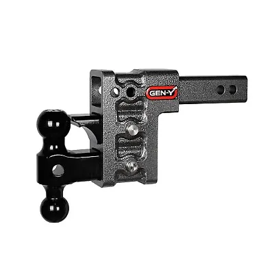 Gen-Y GH-323 Mega Duty 5  Drop 2  Receiver 10K Lbs Hitch W/ Dual Ball & Pintle • $299.99