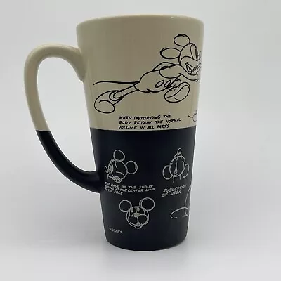 Walt Disney World Mickey Mouse Sketch Book Animation Beige/Black Coffee Cup Mug • $8.99