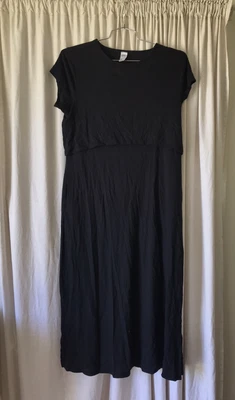 $8 • Buy Black Maternity Linen Blend Dress Size 16 
