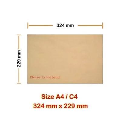 10x A4 / C4 Cardboard Envelopes Please Do Not Bend Manilla Brown Strong Hardback • £4.29