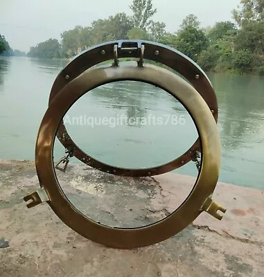 12 Inches Canal Boat Porthole Window Glass-Nickel Finish Ship Window Wall Window • $37.80