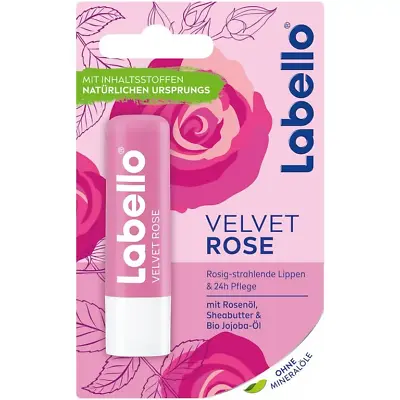 Labello VELVET ROSE Lip Balm/ Chapstick -1 Pack /4.8g  Made In Germany FREE SHIP • $9.45