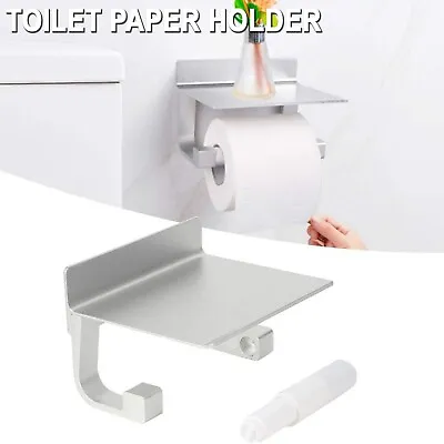 Toilet Paper Roll Holder With Phone Shelf Wall Mounted Tissue Paper Dispenser • $24.99