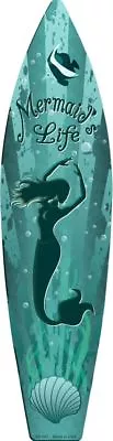 Mermaid's Life Metal Surfboard Sign 17  X 4.5  ↔ Beach Pool Bar Home Wall Decor • $14.48