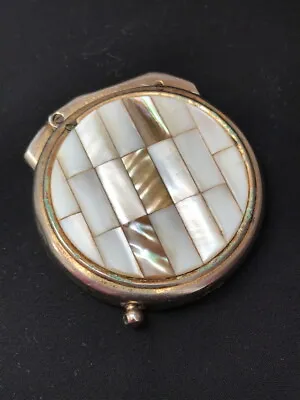Old Vintage Ladies Zenith Round Mother Of Pearl Inlaid Petrol Lighter • $149