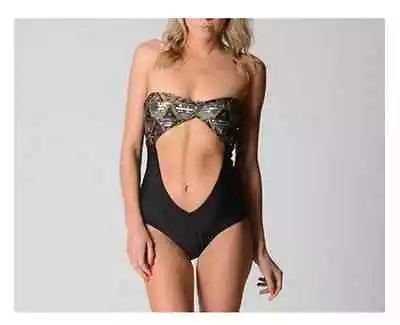$14.99 • Buy Tigerlily Ladies Electric Fern Swimwear One Piece Bikini Swimsuit 8 10 12 Black