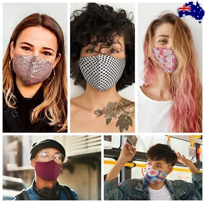 £13.08 • Buy Reusable Washable Unisex FaceMask Cotton  Stay Safe+Stylish  With 3 Filter2.5PM
