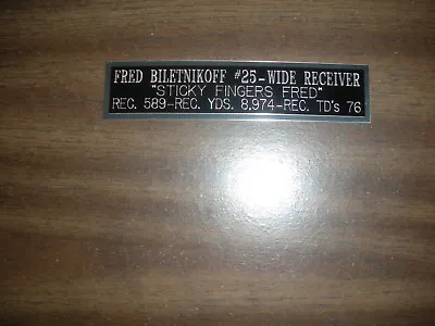 $7.95 • Buy Fred Biletnikoff (raiders) Career Nameplate For Signed Ball Case/jersey/photo