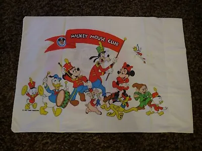 Vtg Mickey Mouse Club Headquarters Walt Disney Productions Pillow Case 21  X 31  • $37.35