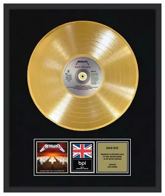 METALLICA - CD Gold Disc LP Vinyl Record Award - MASTER OF PUPPETS • £149.99