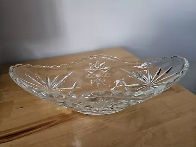 ANCHOR HOCKING Vintage STAR OF DAVID EAPG Banana Split GONDOLA BOAT DISH - EUC • $6