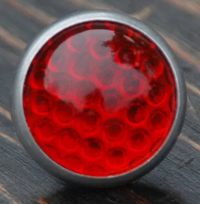 Red Round Glass Jewel Reflector Vintage Schwinn Bicycle Rack Antique Bike Car • $19.80