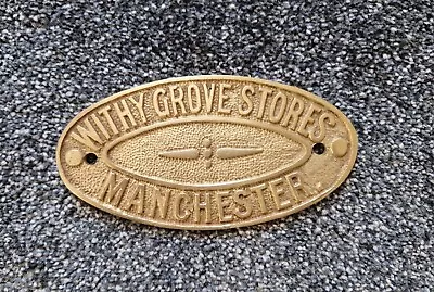 £50 • Buy Withy Grove Stores Manchester Brass Safe Plaque (Vintage, Industrial)