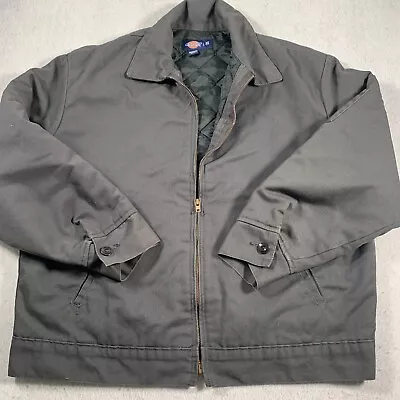 Dickies Jacket Mens Large Regular Gray Diamond Quilted Workwear Insuliated • $34.95