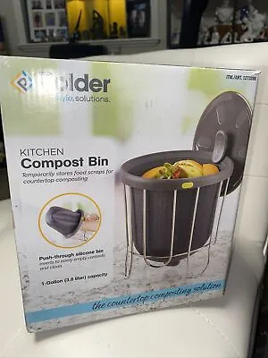 £26.59 • Buy Polder, Kitchen Food Scraps Countertop Compost Storage Bin Trash Can Recycling