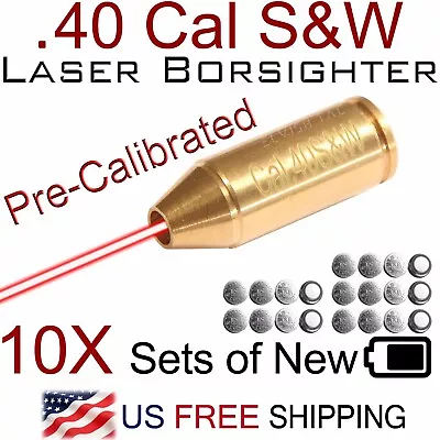 .40 S&W Laser Boresighter BRASS 10X Battery 40 Cal In-Chamber Red Dot Bore Sight • $14.98