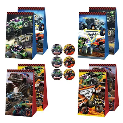 12PCS Monster Jam Gift Bags Candy Bags Stickers Kids Birthday Party Supplies • $16.98